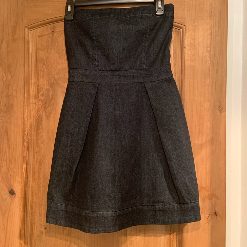 Strapless denim dress